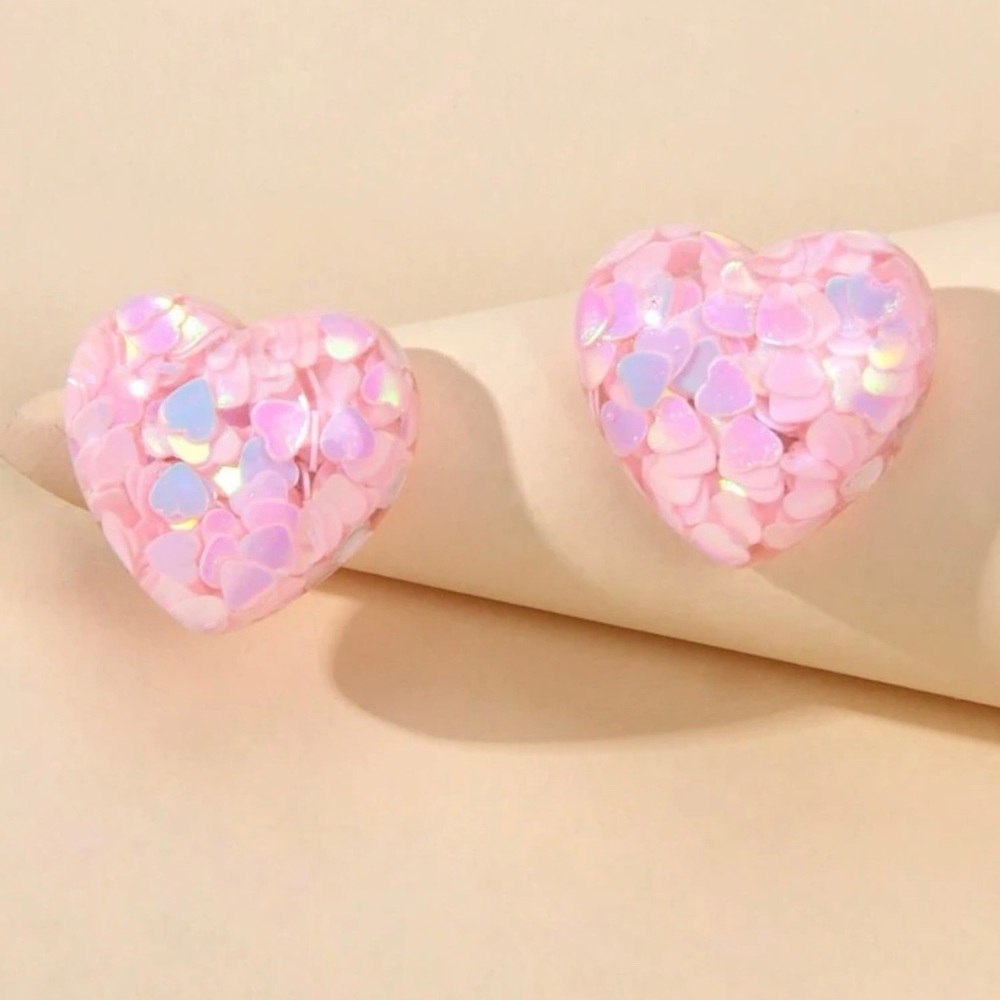 Pretty in pink heart earrings